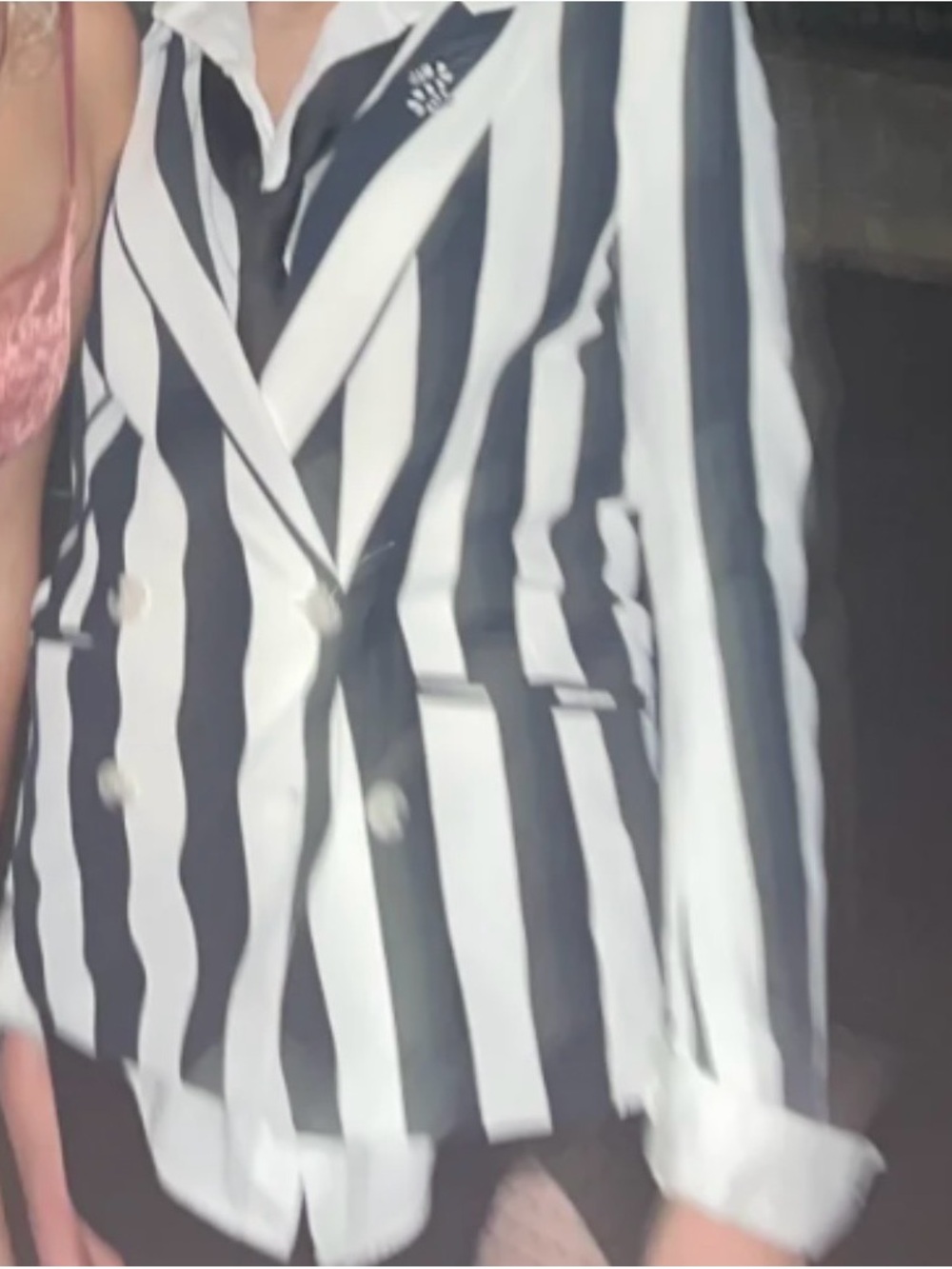 Striped Double-Breasted Blazer